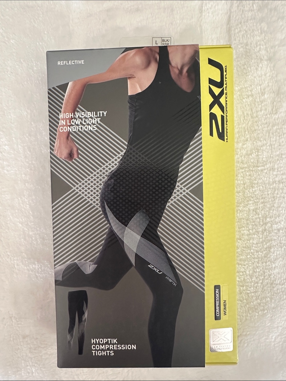 2XU Women’s Hyoptik Reflective High Visibility Compression Running Tights Sz L 🔥